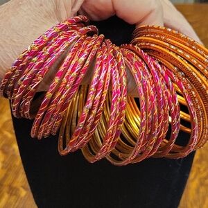 Elegant Red and Gold Bangle Set For Young Girls 40 Pieces